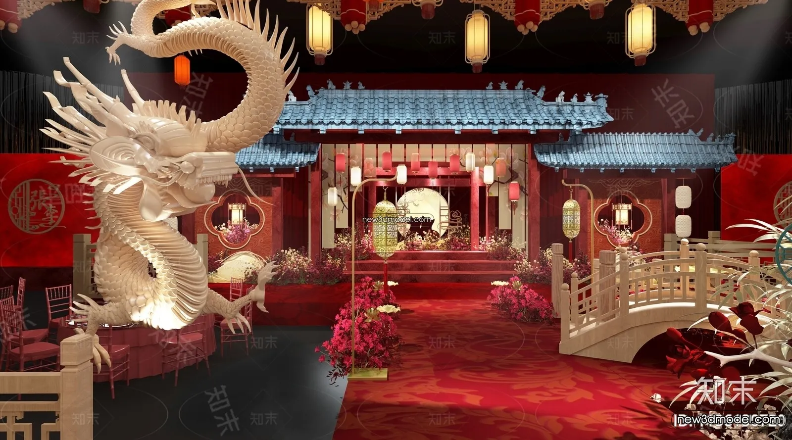 3D Model of Wedding Hall – 3D Scene – 104 – VRAY