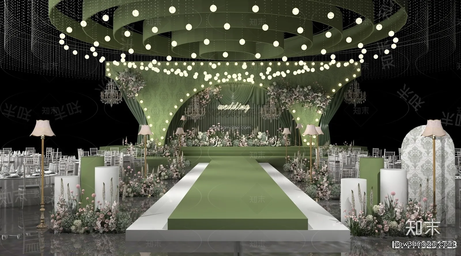 3D Model of Wedding Hall – 3D Scene – 107 – VRAY