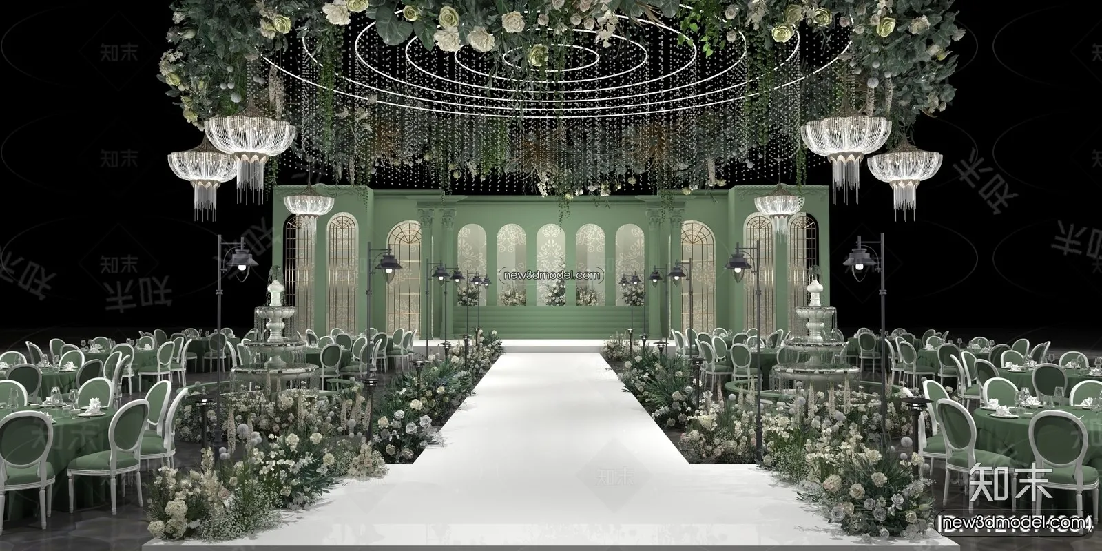3D Model of Wedding Hall – 3D Scene – 109 – VRAY