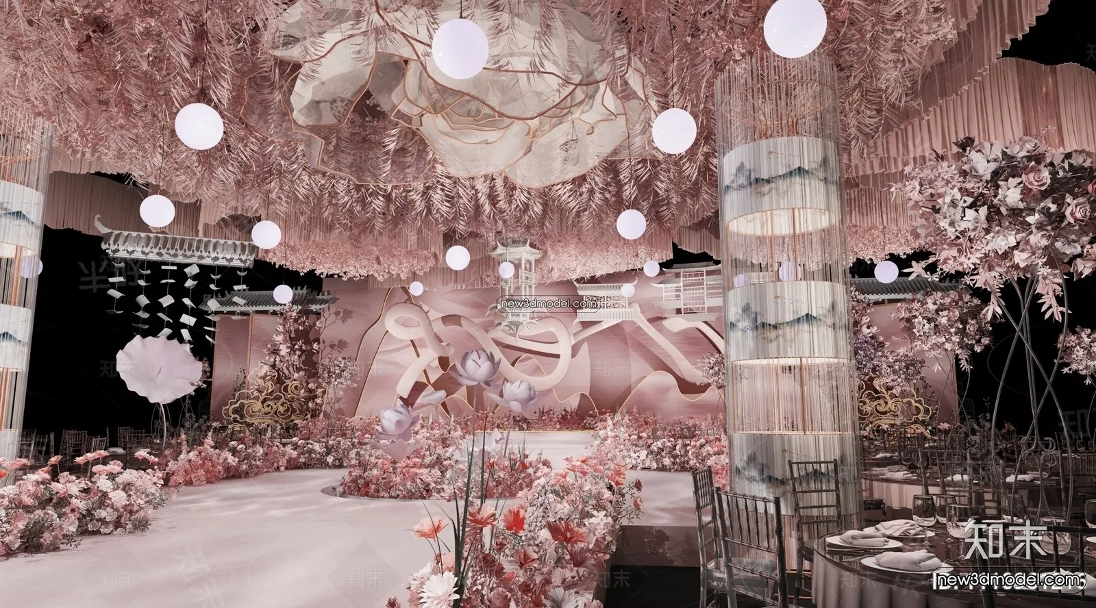 3D Model of Wedding Hall – 3D Scene – 111 – VRAY