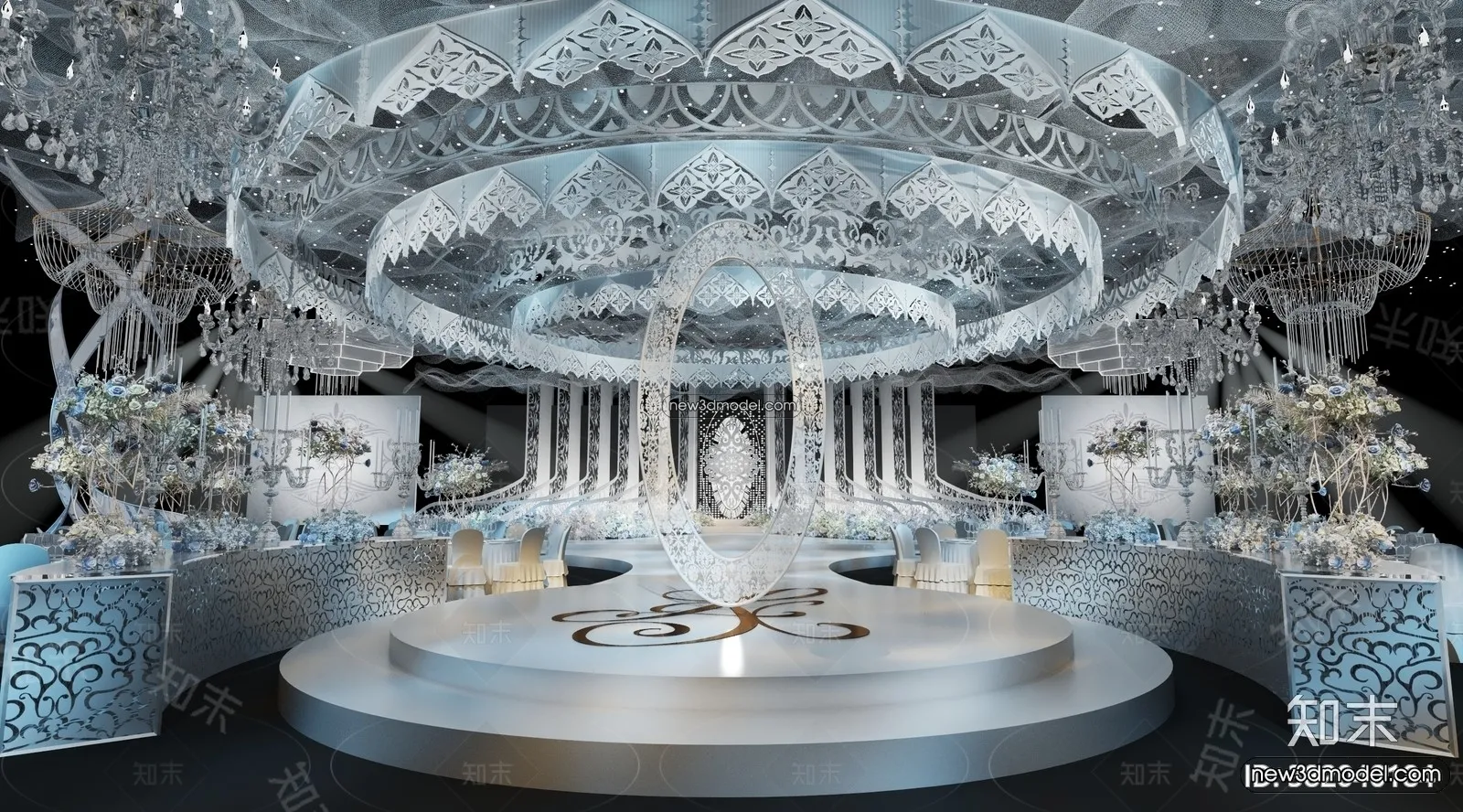 3D Model of Wedding Hall – 3D Scene – 112 – VRAY