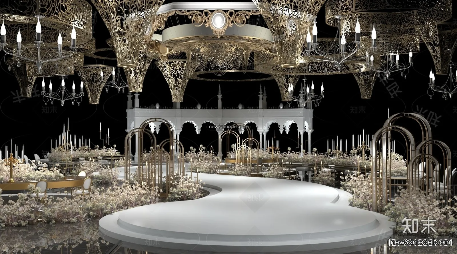 3D Model of Wedding Hall – 3D Scene – 114 – VRAY