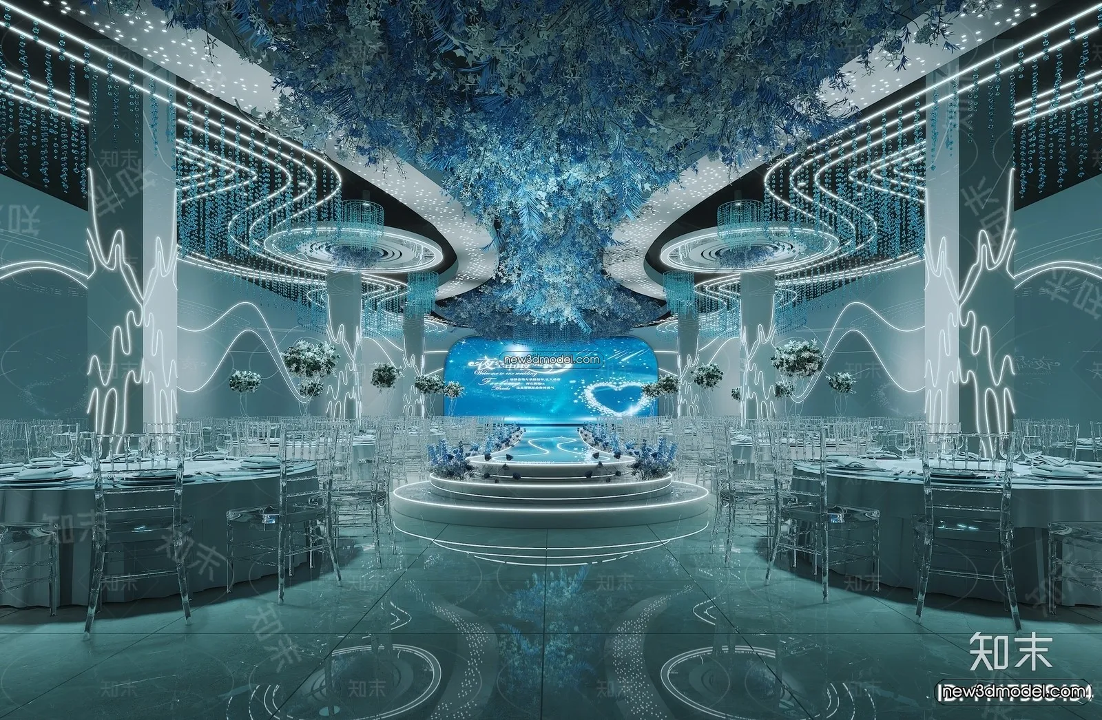 3D Model of Wedding Hall – 3D Scene – 117 – VRAY