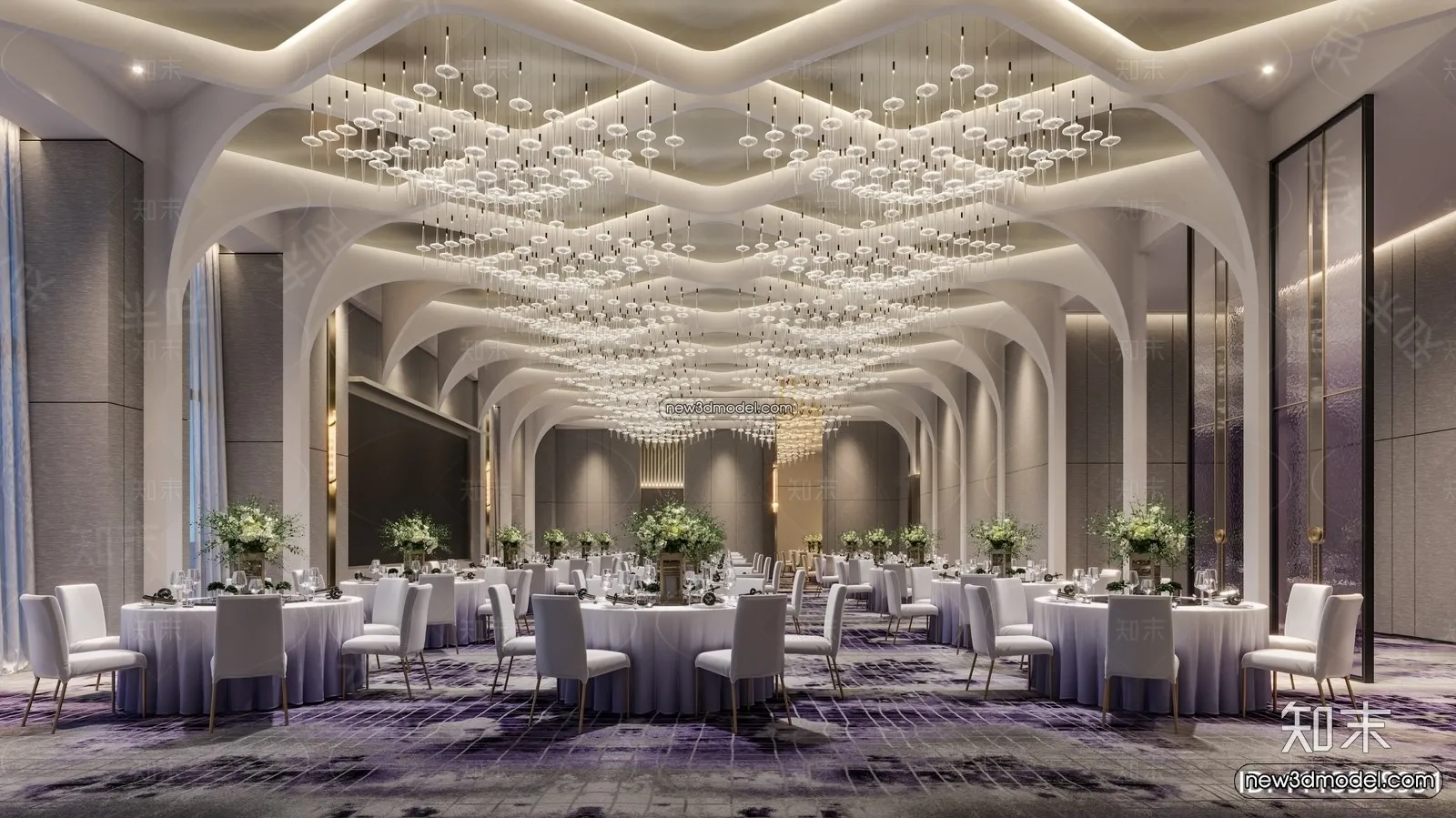 3D Model of Wedding Hall – 3D Scene – 120 – CORONA