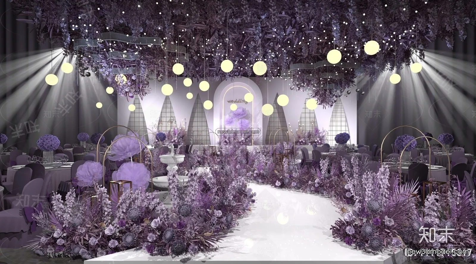 3D Model of Wedding Hall – 3D Scene – 121 – VRAY