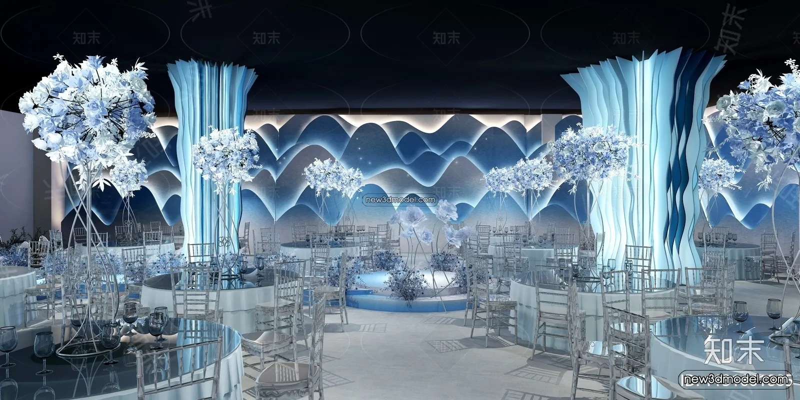 3D Model of Wedding Hall – 3D Scene – 122 – VRAY