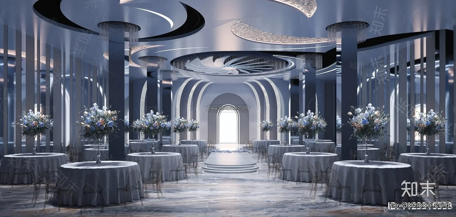 3D Model of Wedding Hall – 3D Scene – 124 – CORONA