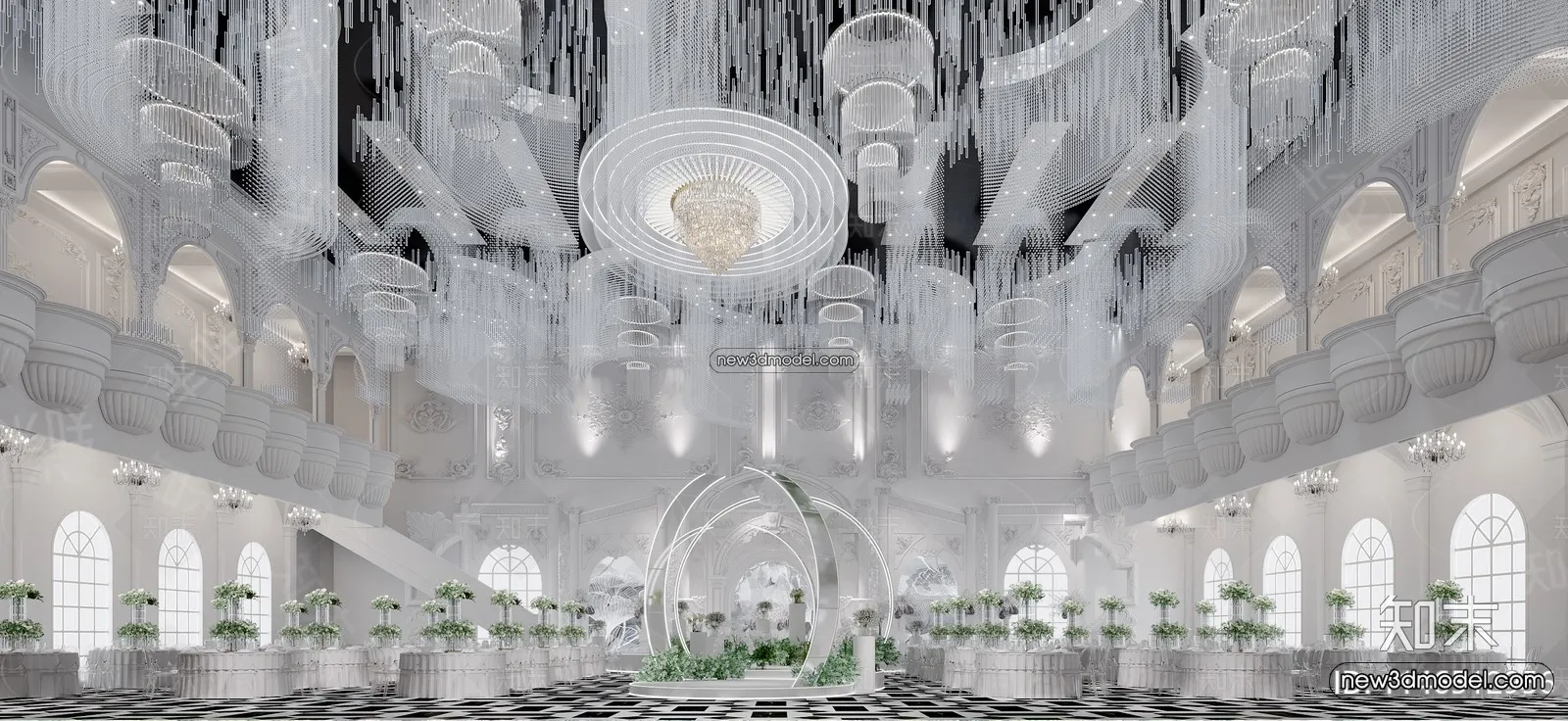 3D Model of Wedding Hall – 3D Scene – 125 – CORONA