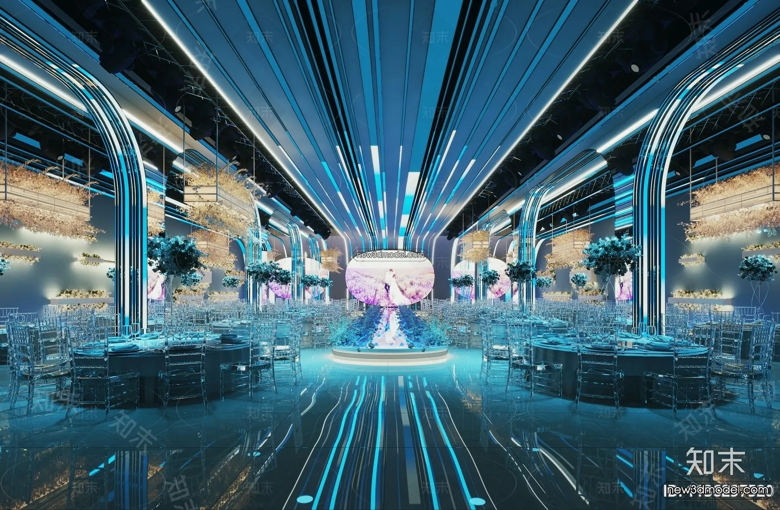 3D Model of Wedding Hall – 3D Scene – 130 – VRAY