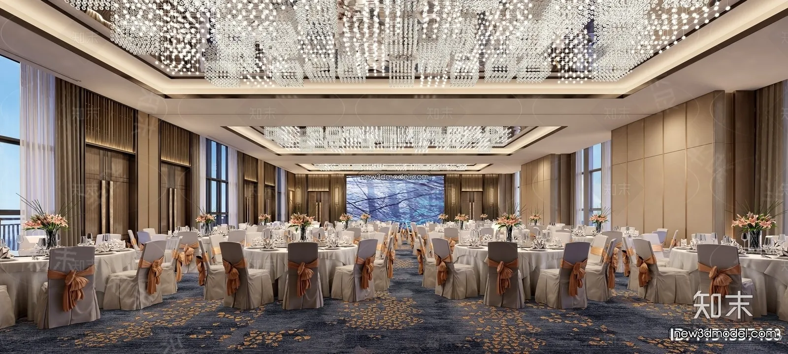 3D Model of Wedding Hall – 3D Scene – 132 – VRAY