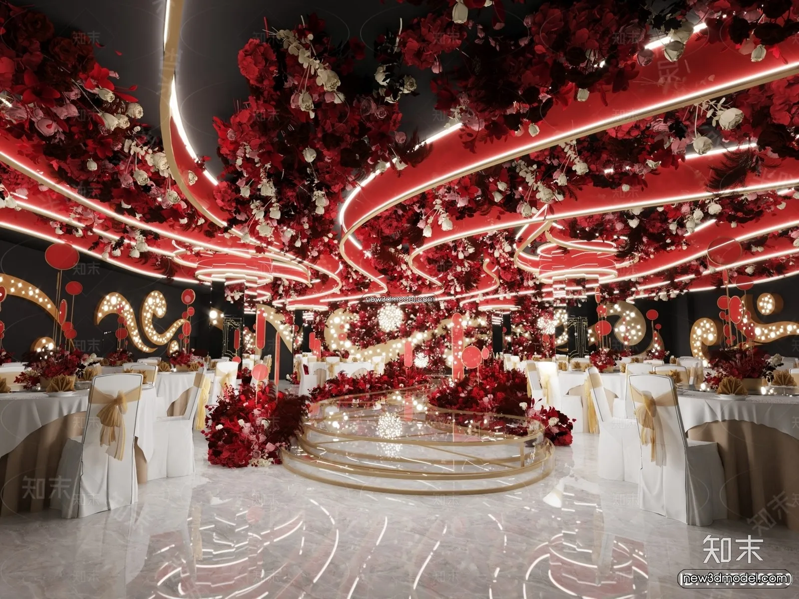 3D Model of Wedding Hall – 3D Scene – 137 – VRAY