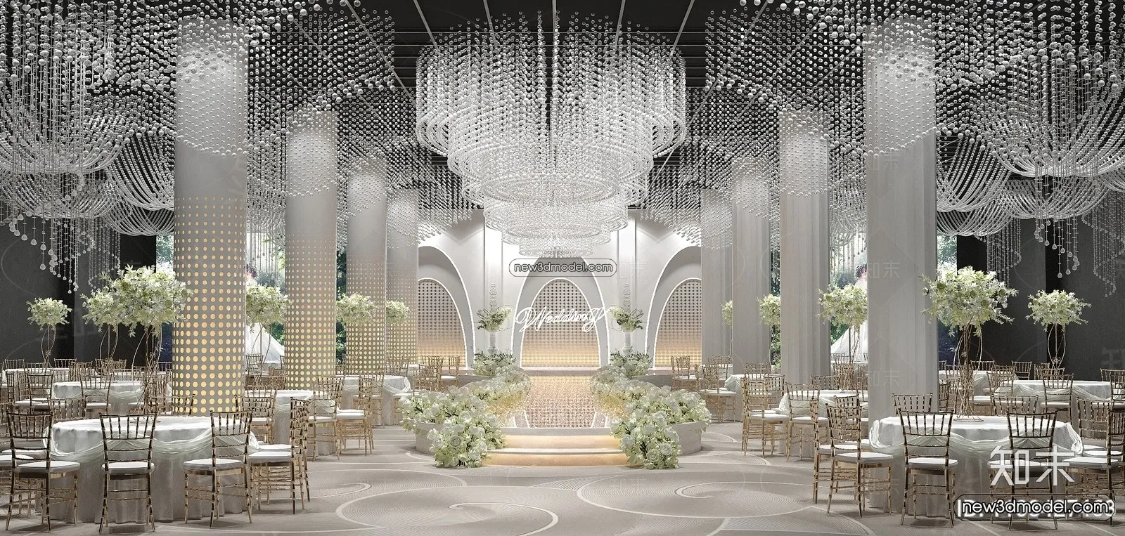 3D Model of Wedding Hall – 3D Scene – 146 – CORONA