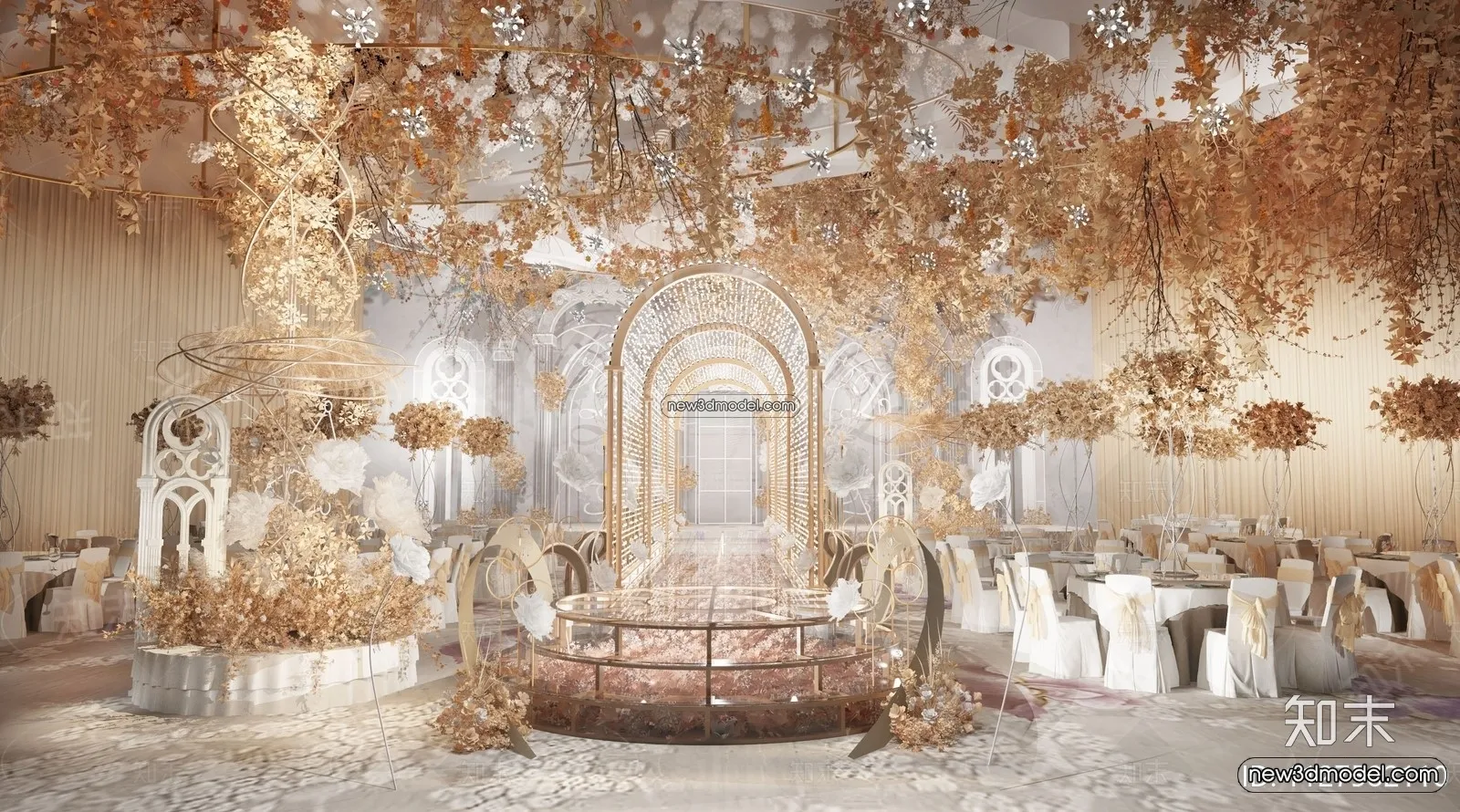 3D Model of Wedding Hall – 3D Scene – 150 – VRAY