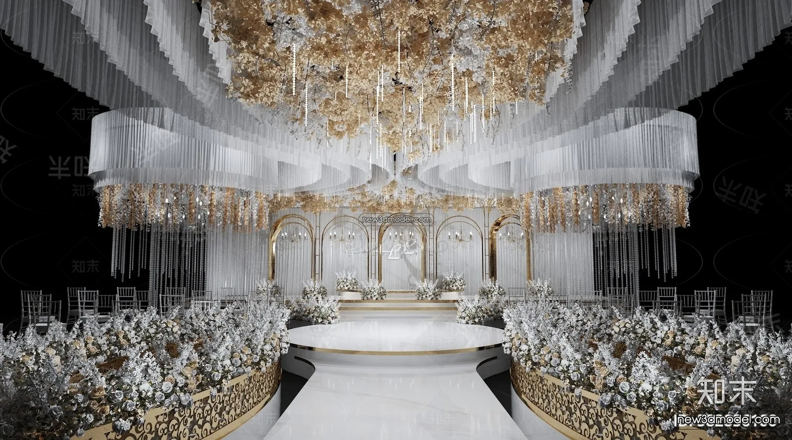 3D Model of Wedding Hall – 3D Scene – 151 – VRAY