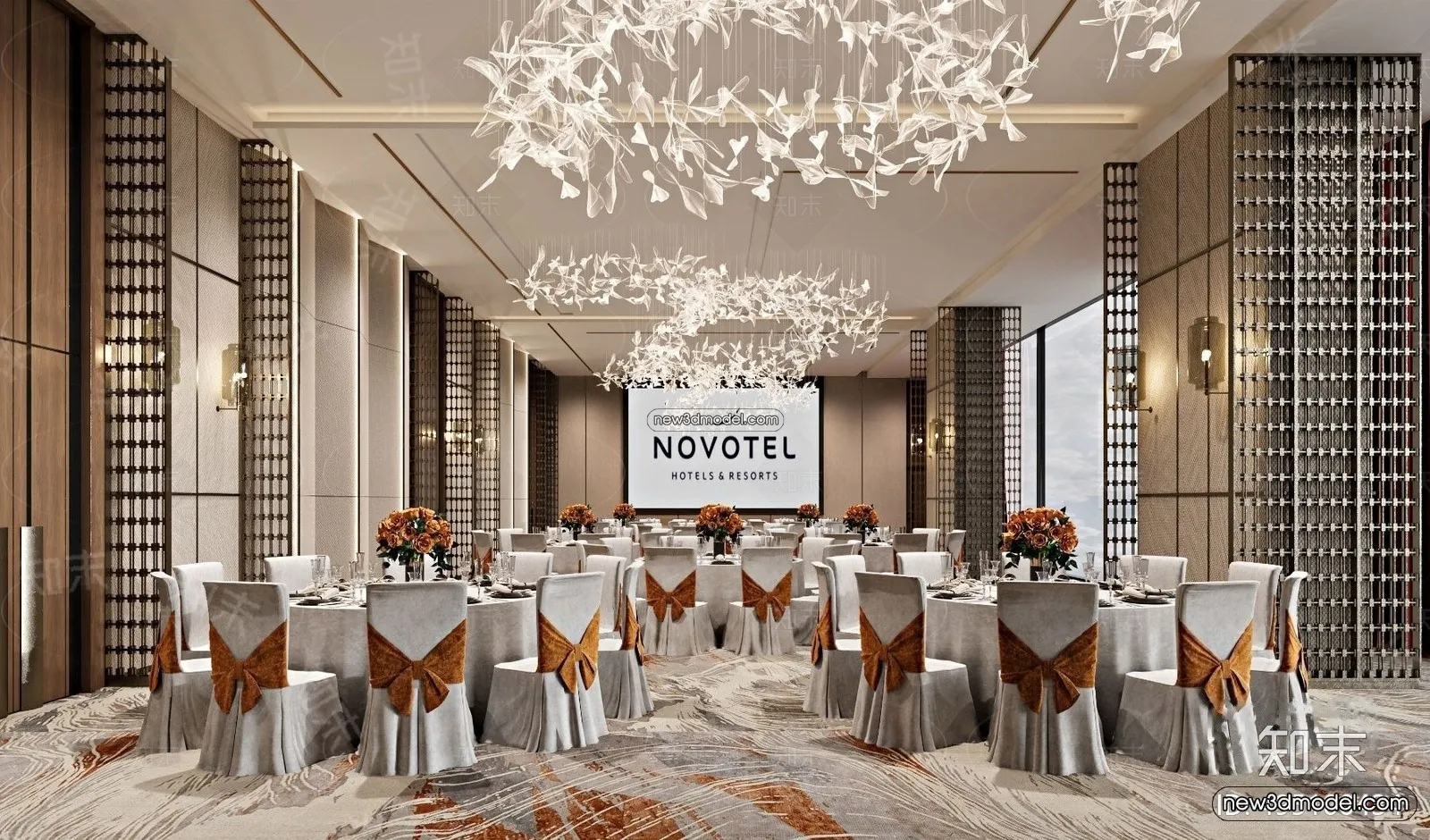 3D Model of Wedding Hall – 3D Scene – 153 – VRAY