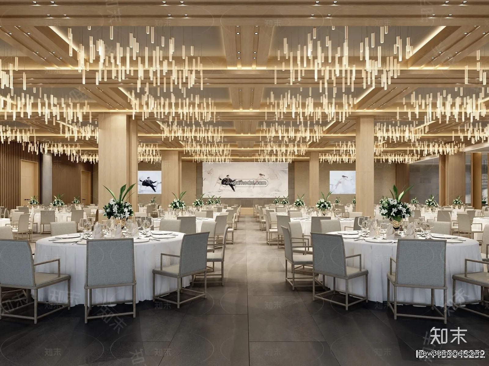 3D Model of Wedding Hall – 3D Scene – 155 – VRAY