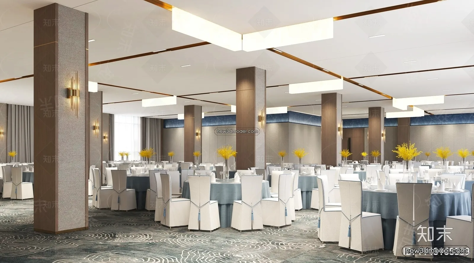 3D Model of Wedding Hall – 3D Scene – 160 – VRAY