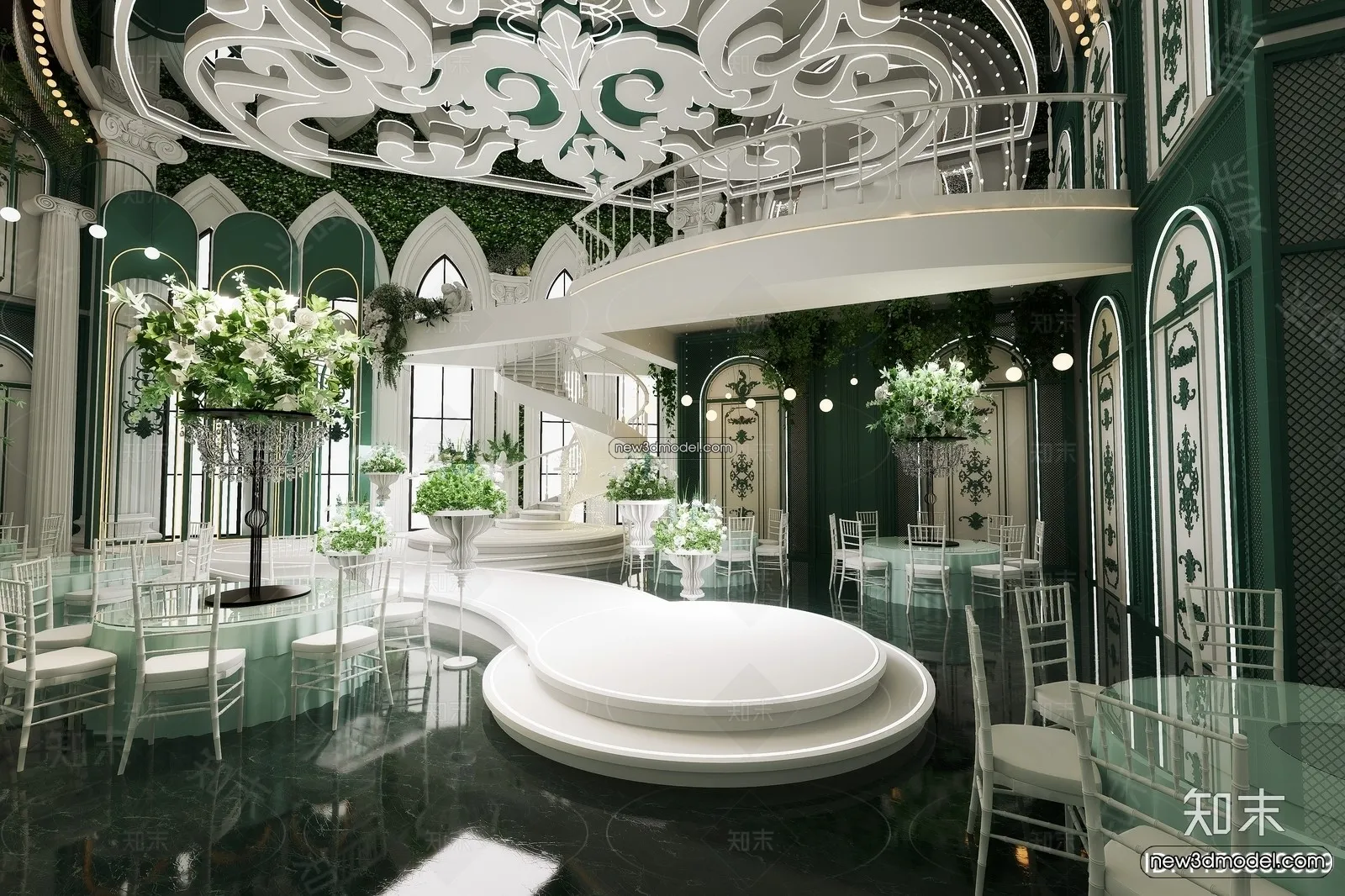 3D Model of Wedding Hall – 3D Scene – 162 – VRAY