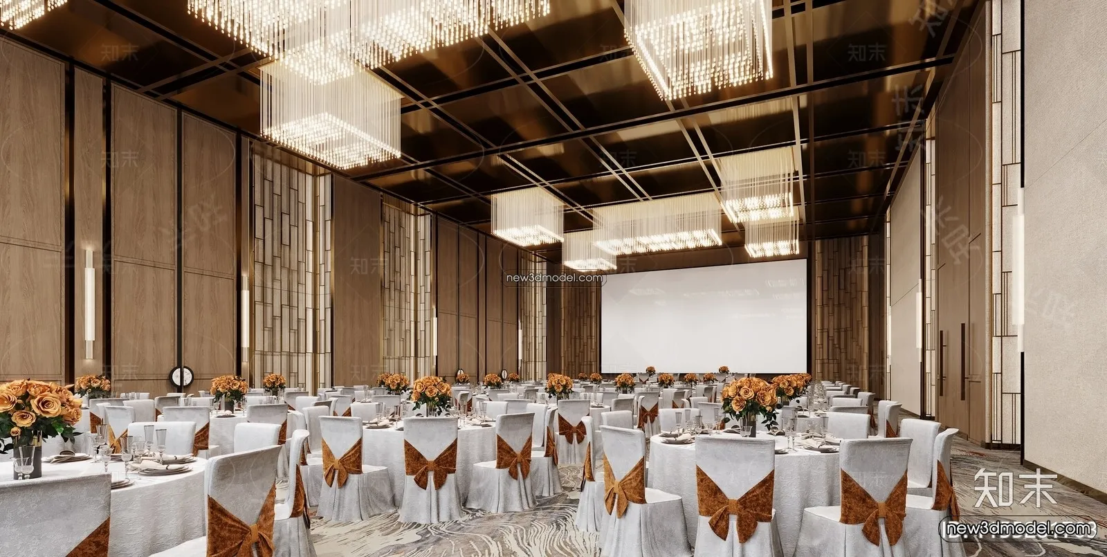 3D Model of Wedding Hall – 3D Scene – 163 – CORONA