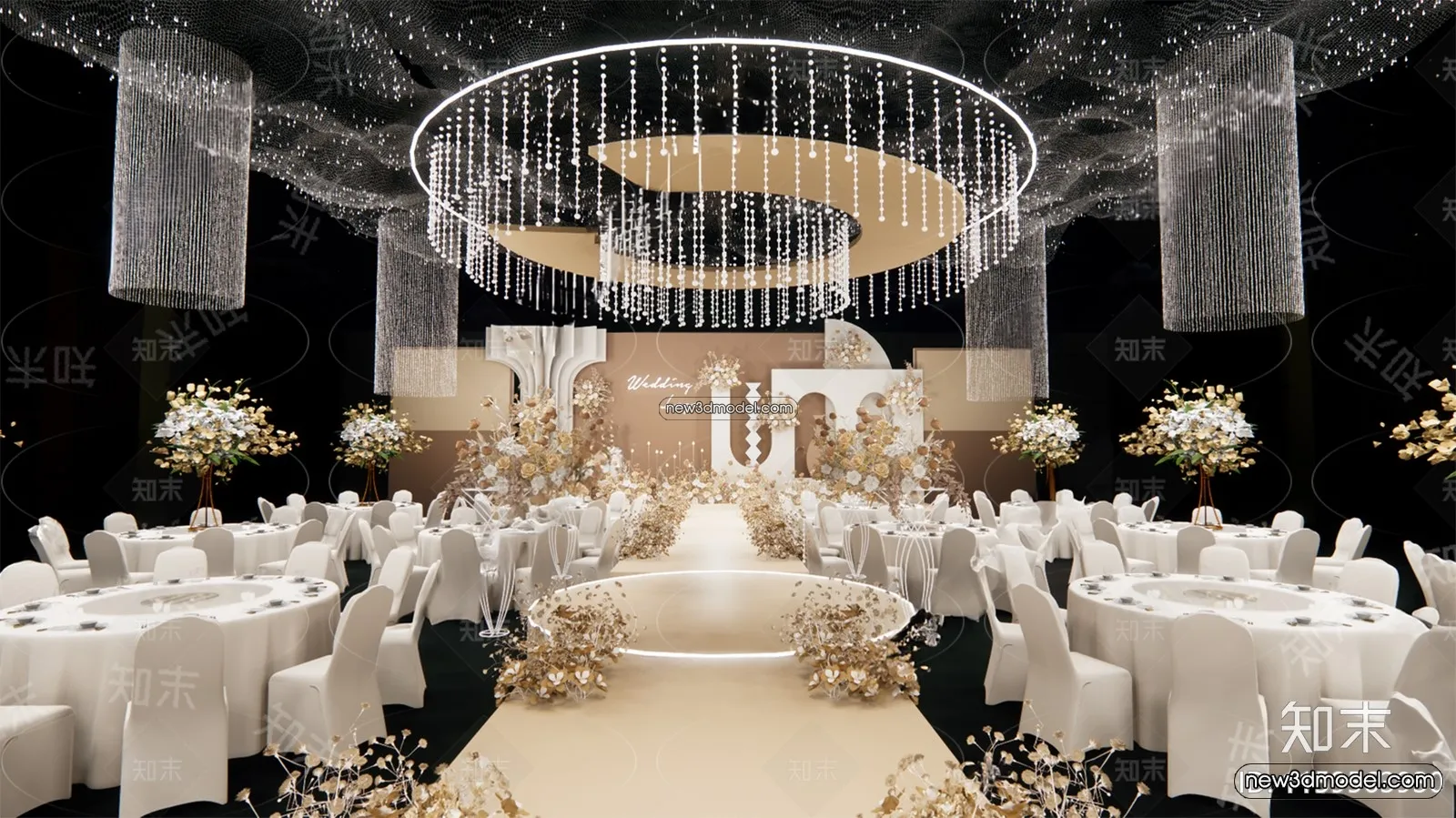 3D Model of Wedding Hall – 3D Scene – 164 – CORONA