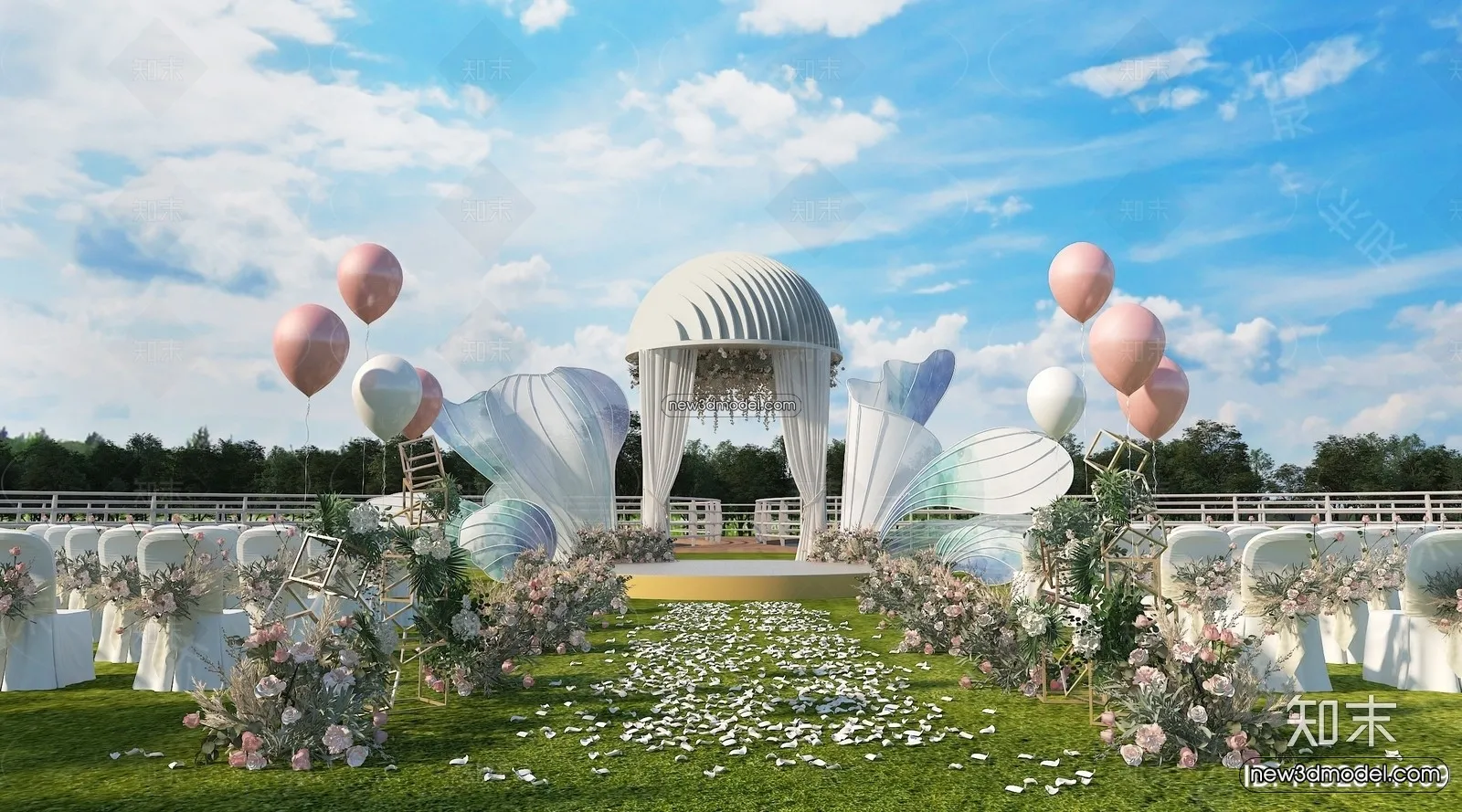 3D Model of Wedding Hall – 3D Scene – 168 – VRAY