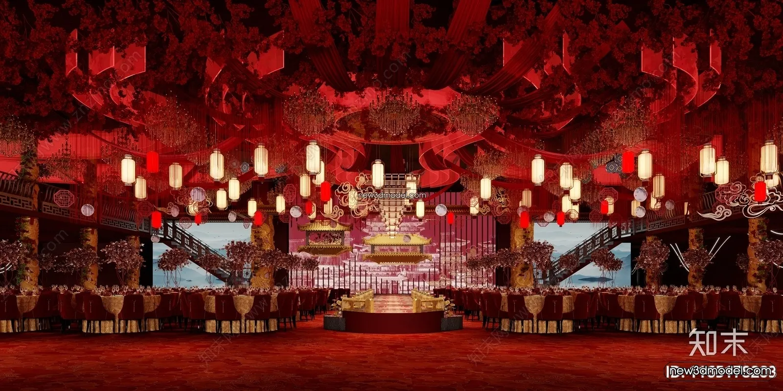 3D Model of Wedding Hall – 3D Scene – 170 – CORONA