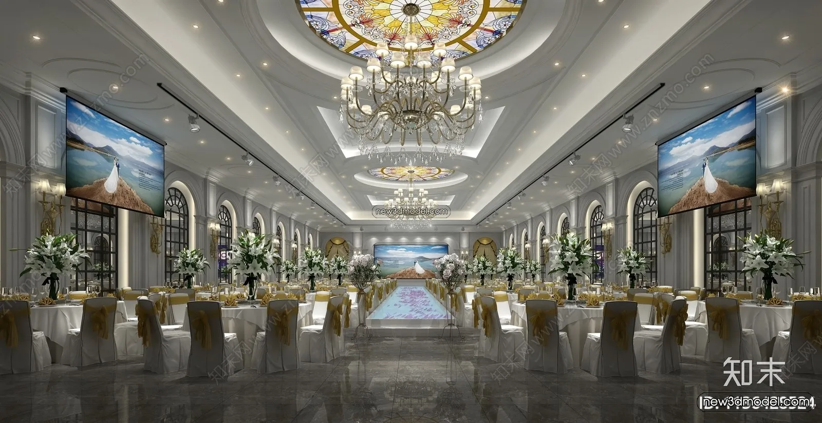 3D Model of Wedding Hall – 3D Scene – 171 – VRAY