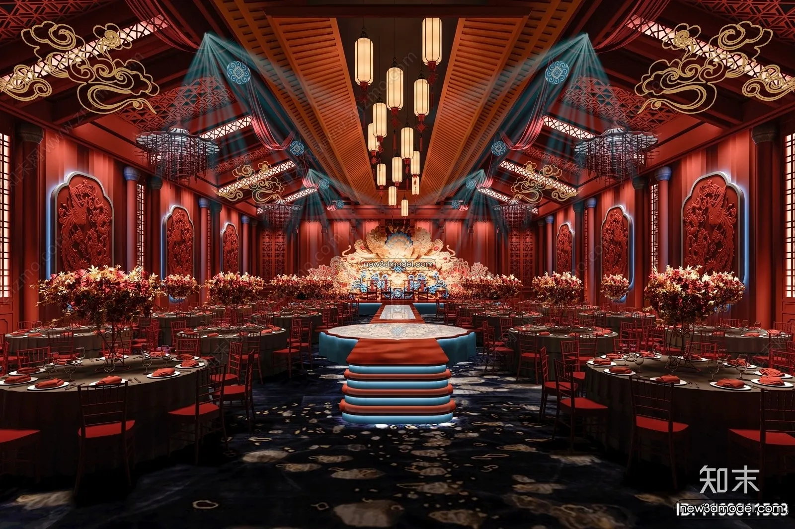 3D Model of Wedding Hall – 3D Scene – 172 – VRAY