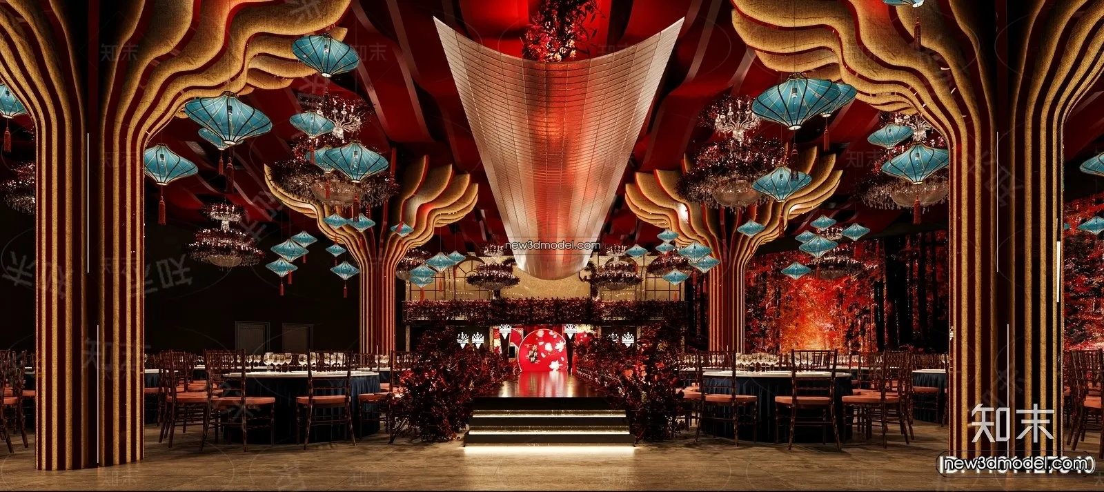 3D Model of Wedding Hall – 3D Scene – 175 – CORONA