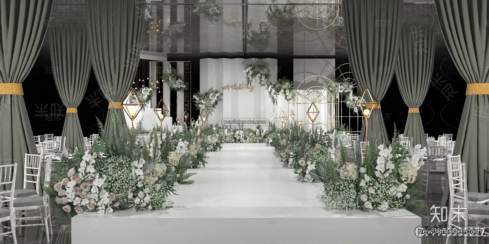 3D Model of Wedding Hall – 3D Scene – 177 – VRAY