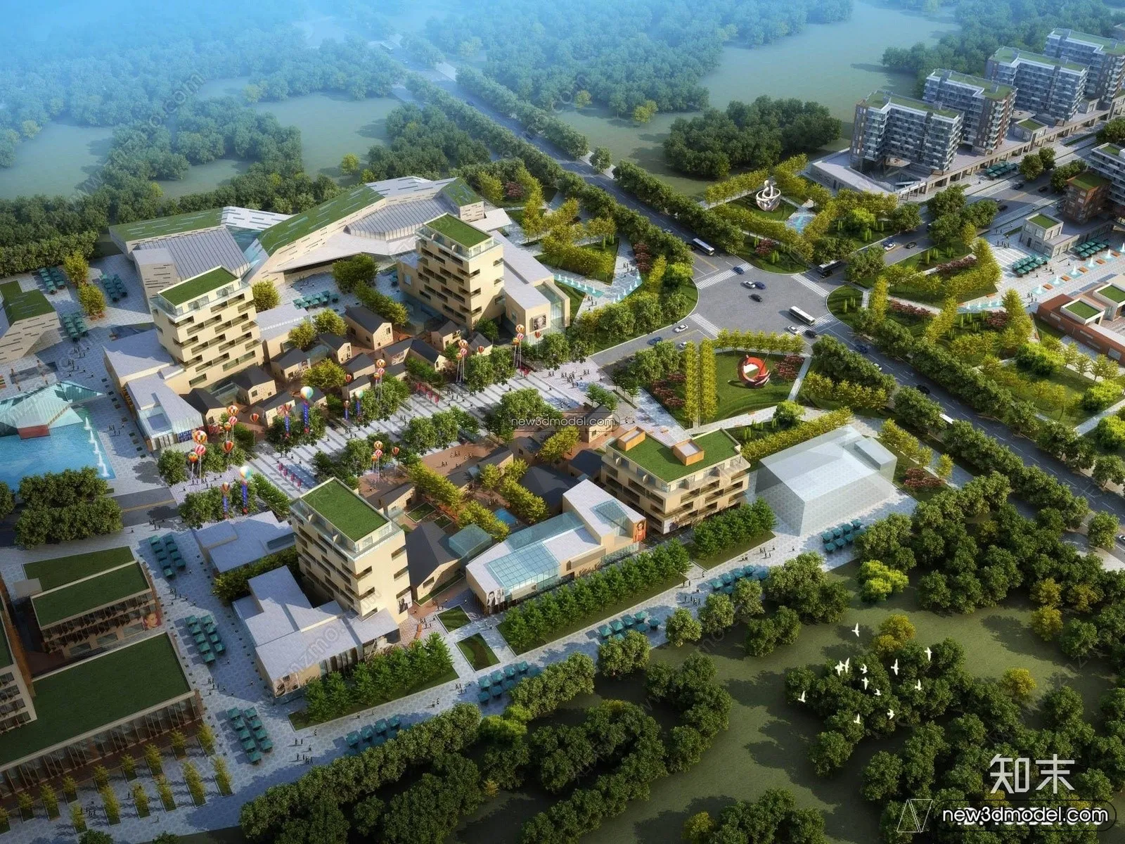 3D Models of Apartment Building – Exterior 3D Scenes – 002 – VRAY