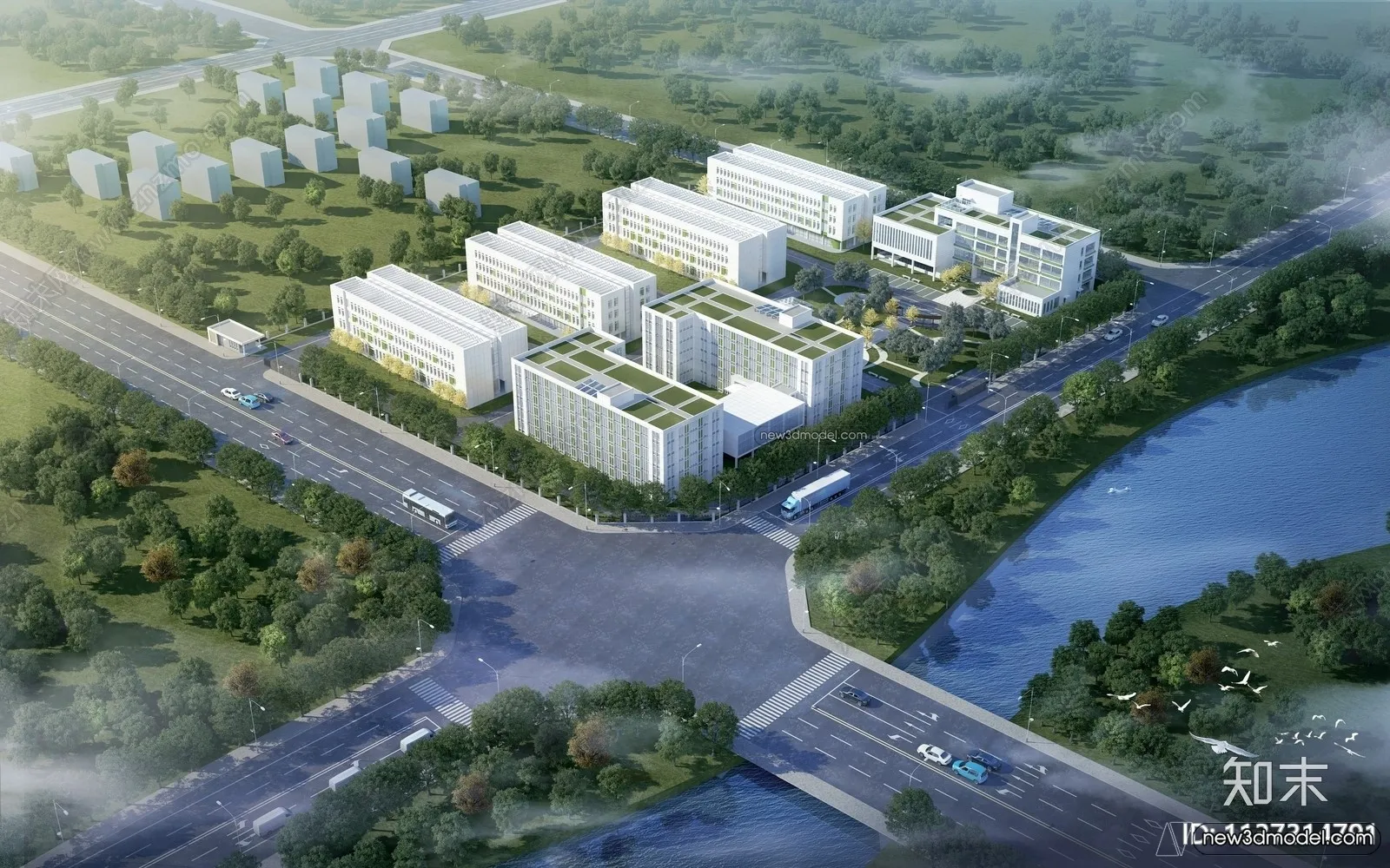 3D Models of Apartment Building – Exterior 3D Scenes – 003 – VRAY