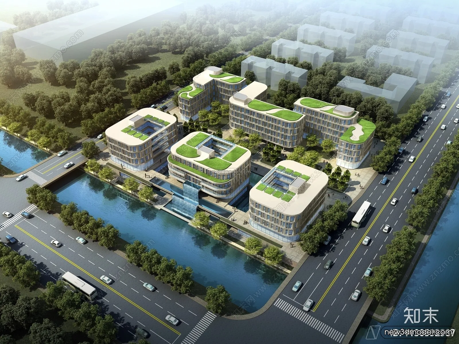 3D Models of Apartment Building – Exterior 3D Scenes – 006 – VRAY