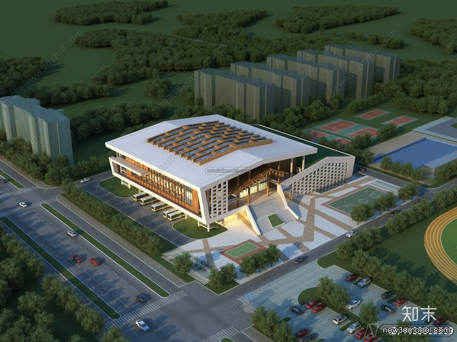 3D Models of Apartment Building – Exterior 3D Scenes – 007 – VRAY