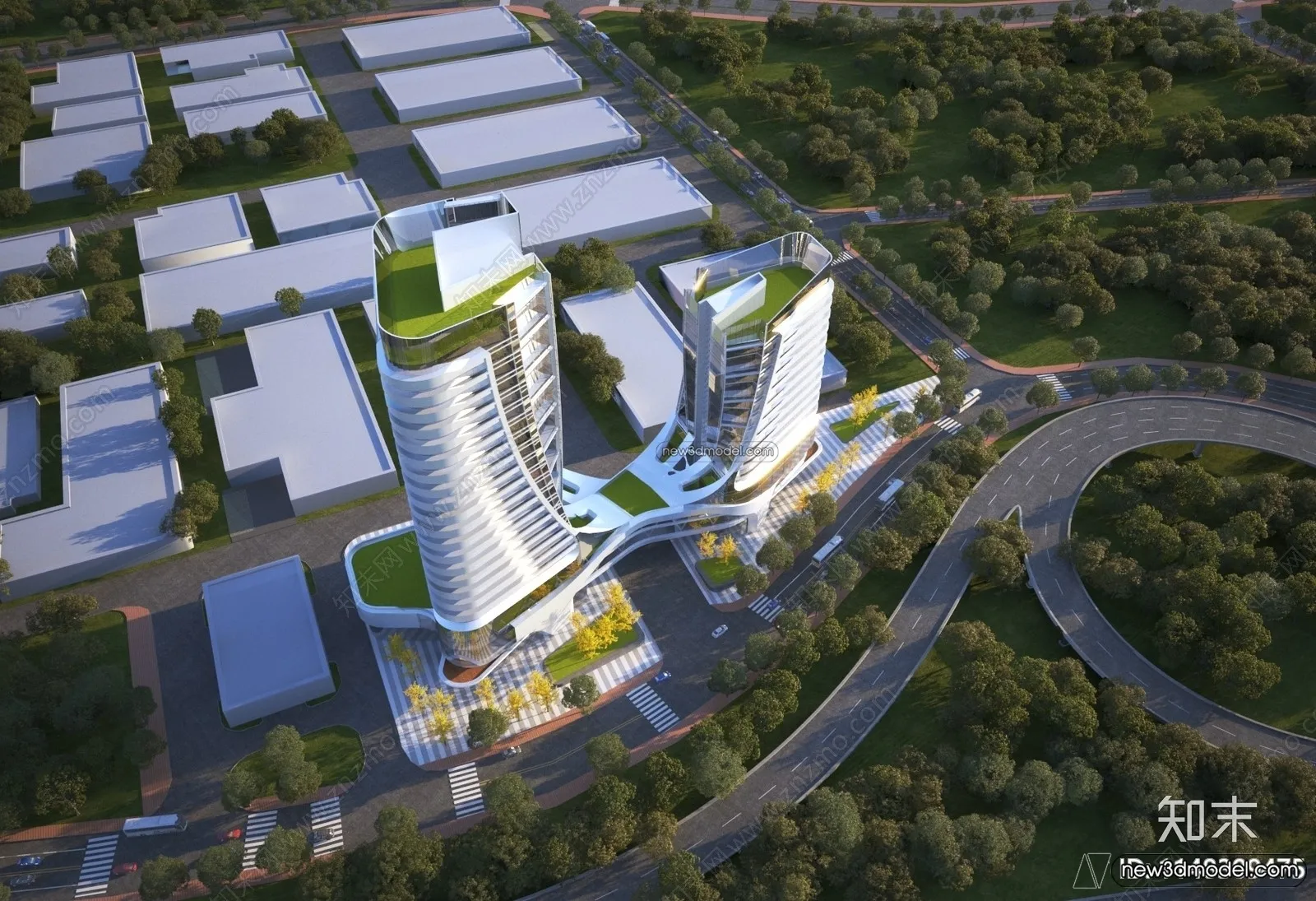 3D Models of Apartment Building – Exterior 3D Scenes – 011 – VRAY