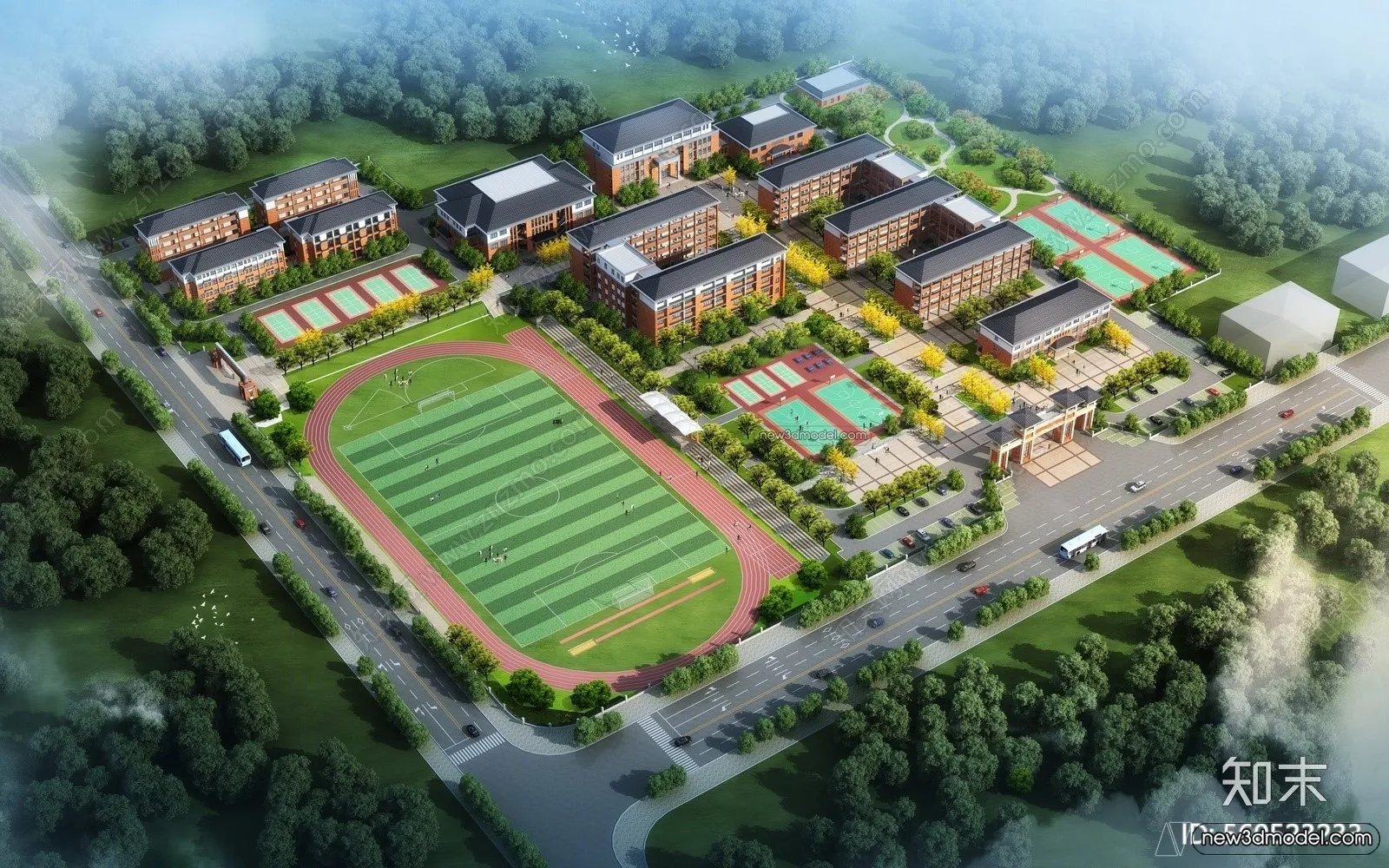 3D Models of Apartment Building – Exterior 3D Scenes – 013 – VRAY