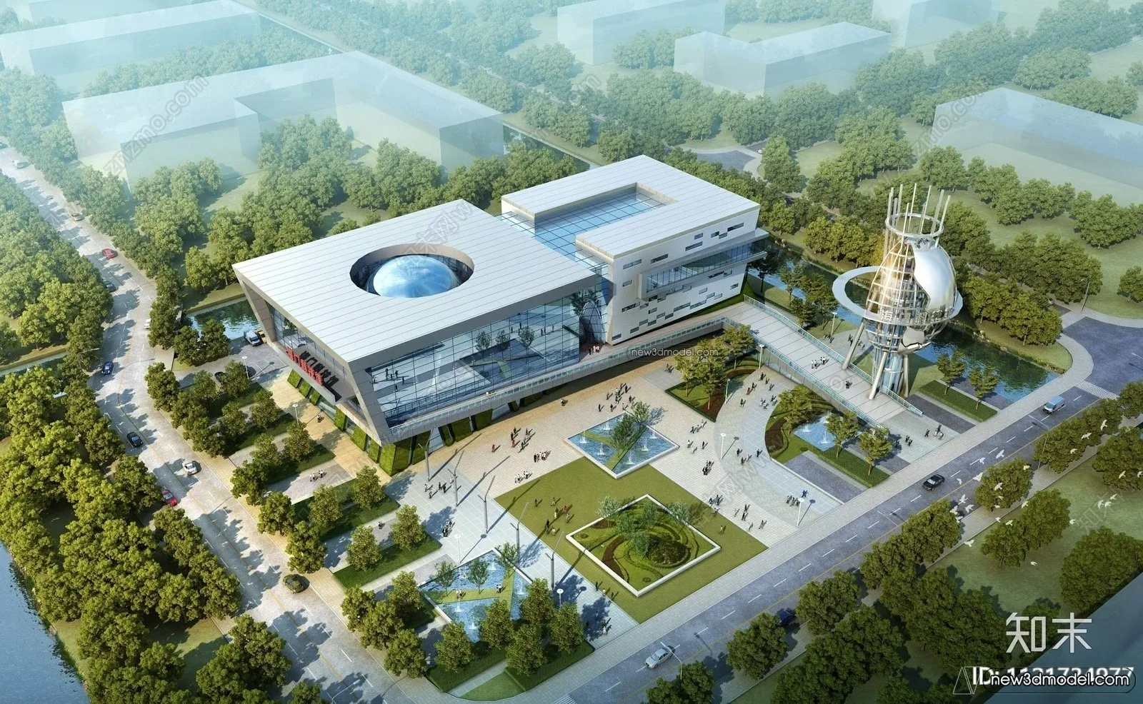 3D Models of Apartment Building – Exterior 3D Scenes – 015 – VRAY