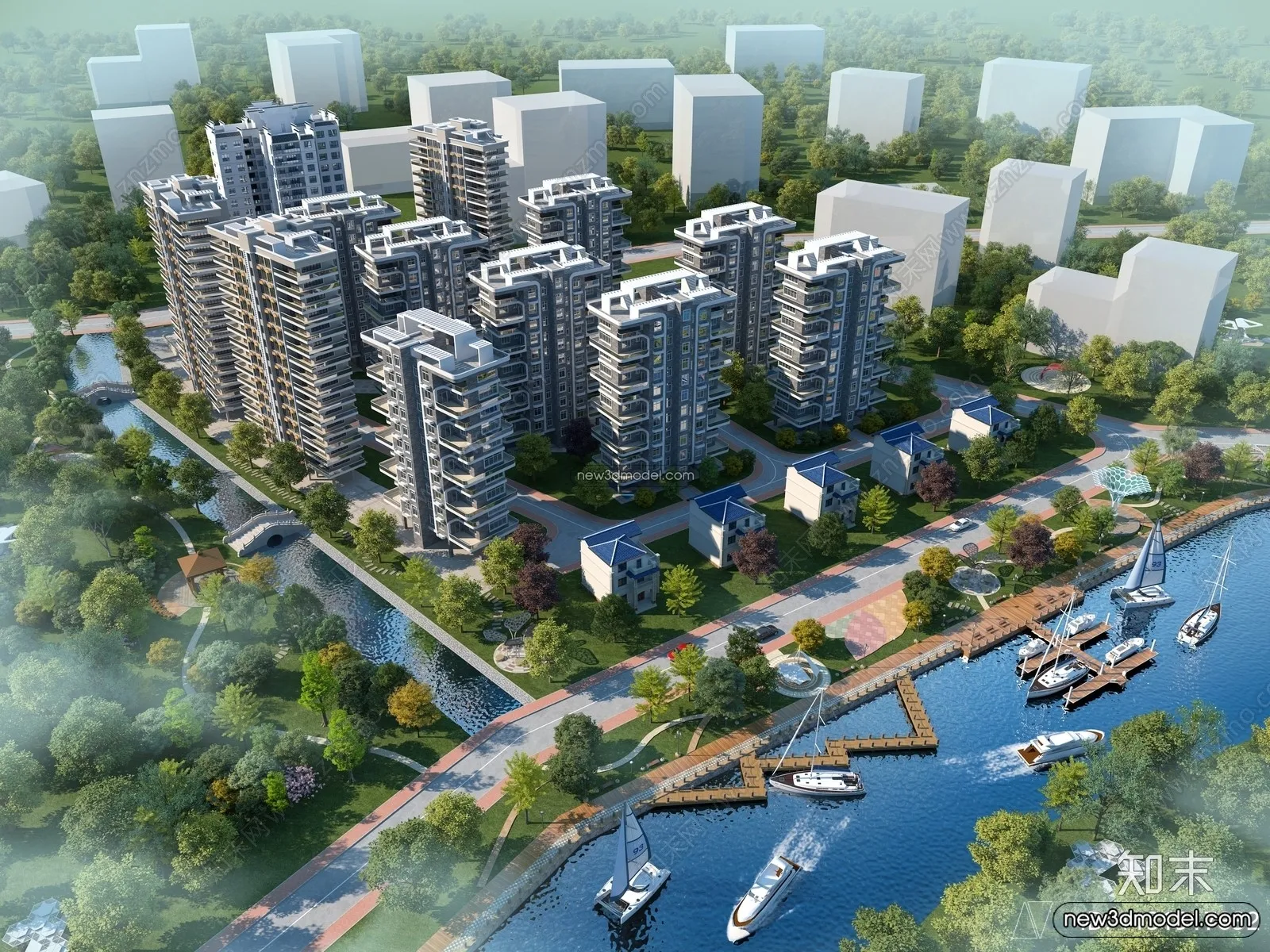 3D Models of Apartment Building – Exterior 3D Scenes – 018 – VRAY