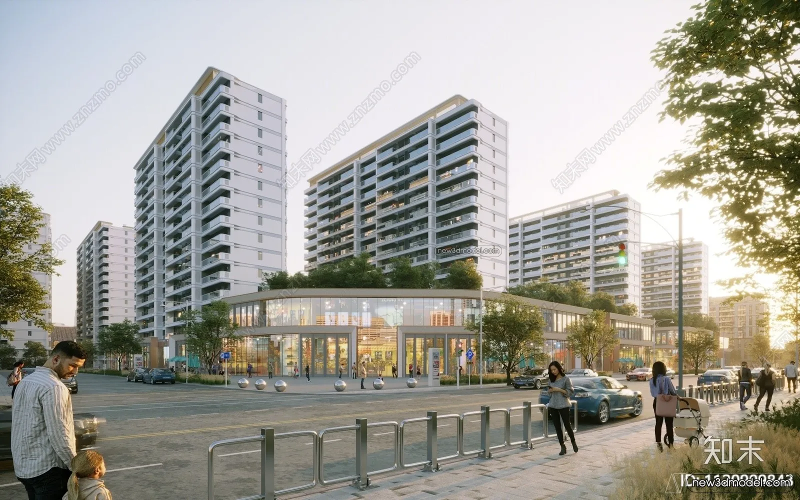 3D Models of Apartment Building – Exterior 3D Scenes – 022 – VRAY