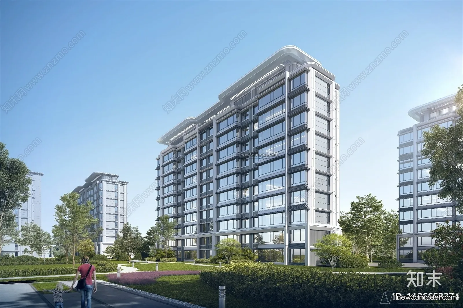 3D Models of Apartment Building – Exterior 3D Scenes – 025 – VRAY