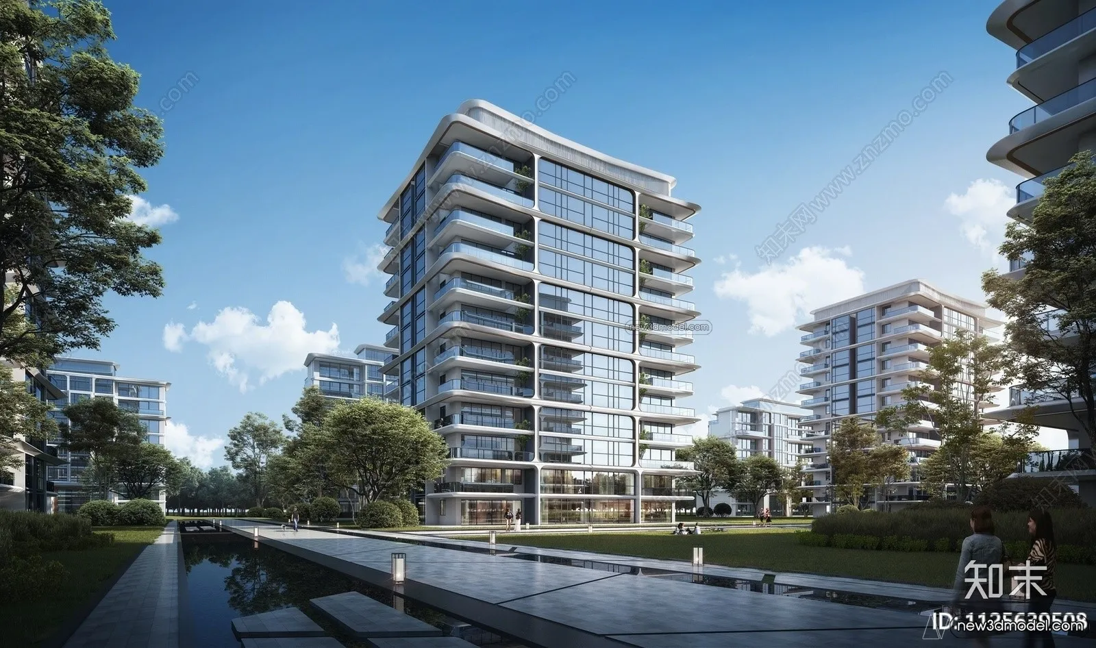 3D Models of Apartment Building – Exterior 3D Scenes – 031 – VRAY