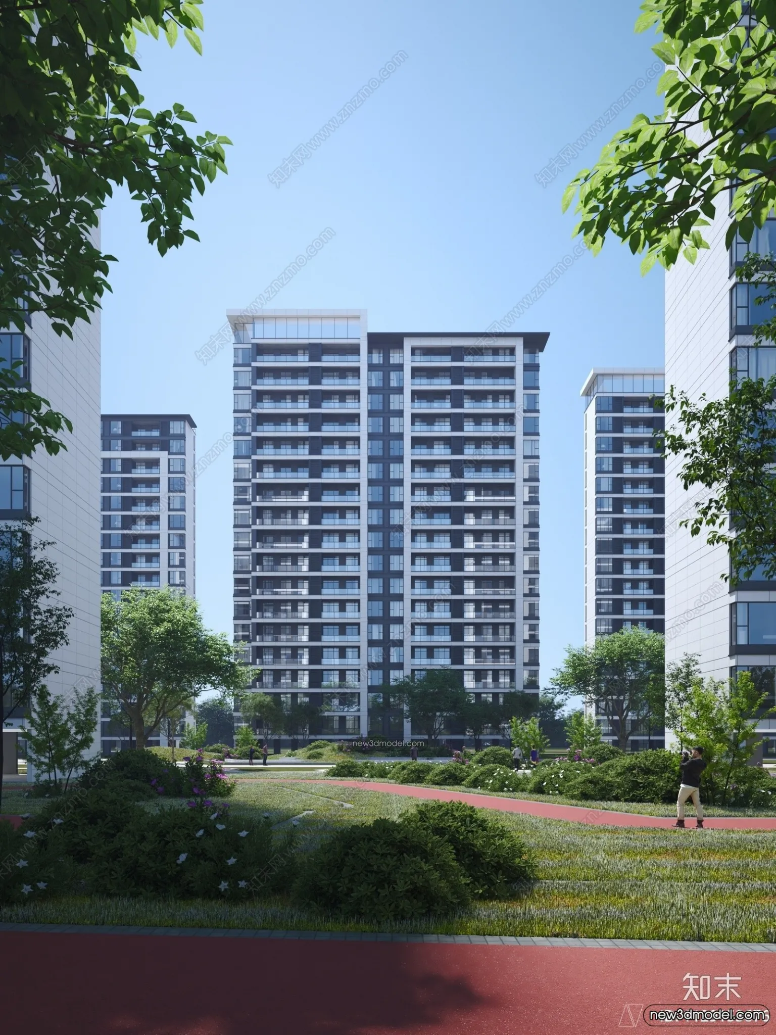 3D Models of Apartment Building – Exterior 3D Scenes – 044 – VRAY