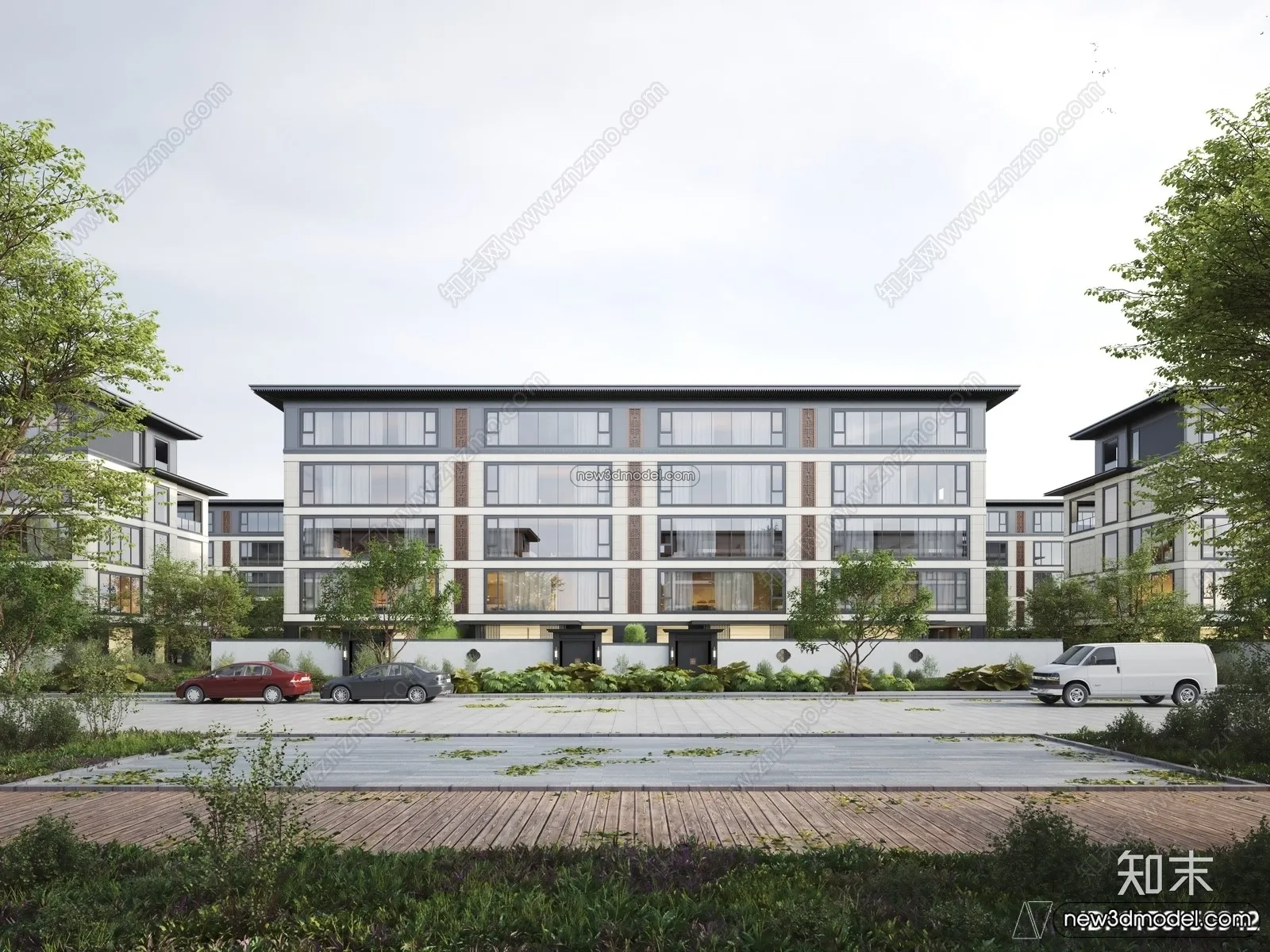 3D Models of Apartment Building – Exterior 3D Scenes – 045 – VRAY