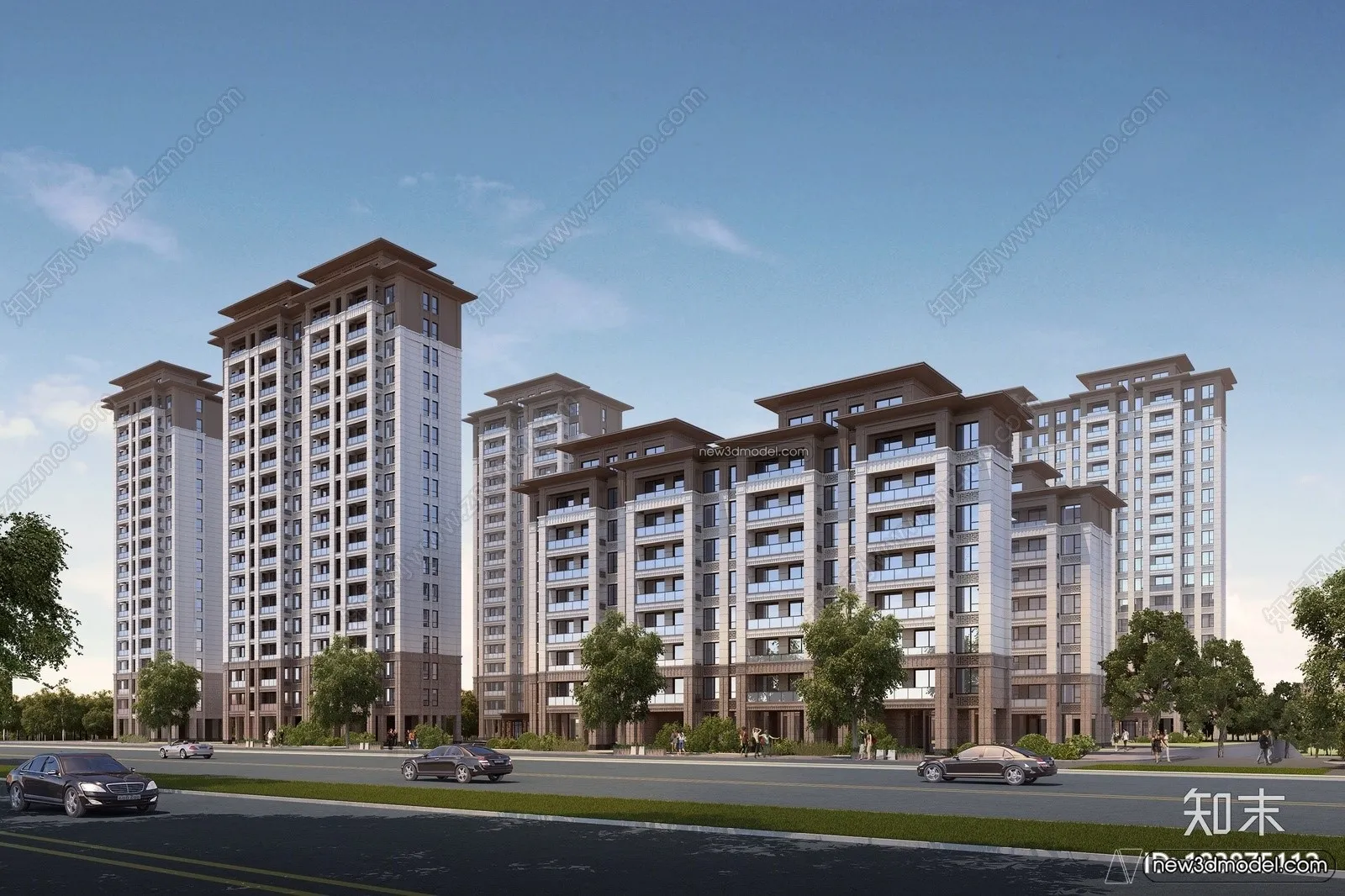 3D Models of Apartment Building – Exterior 3D Scenes – 046 – VRAY