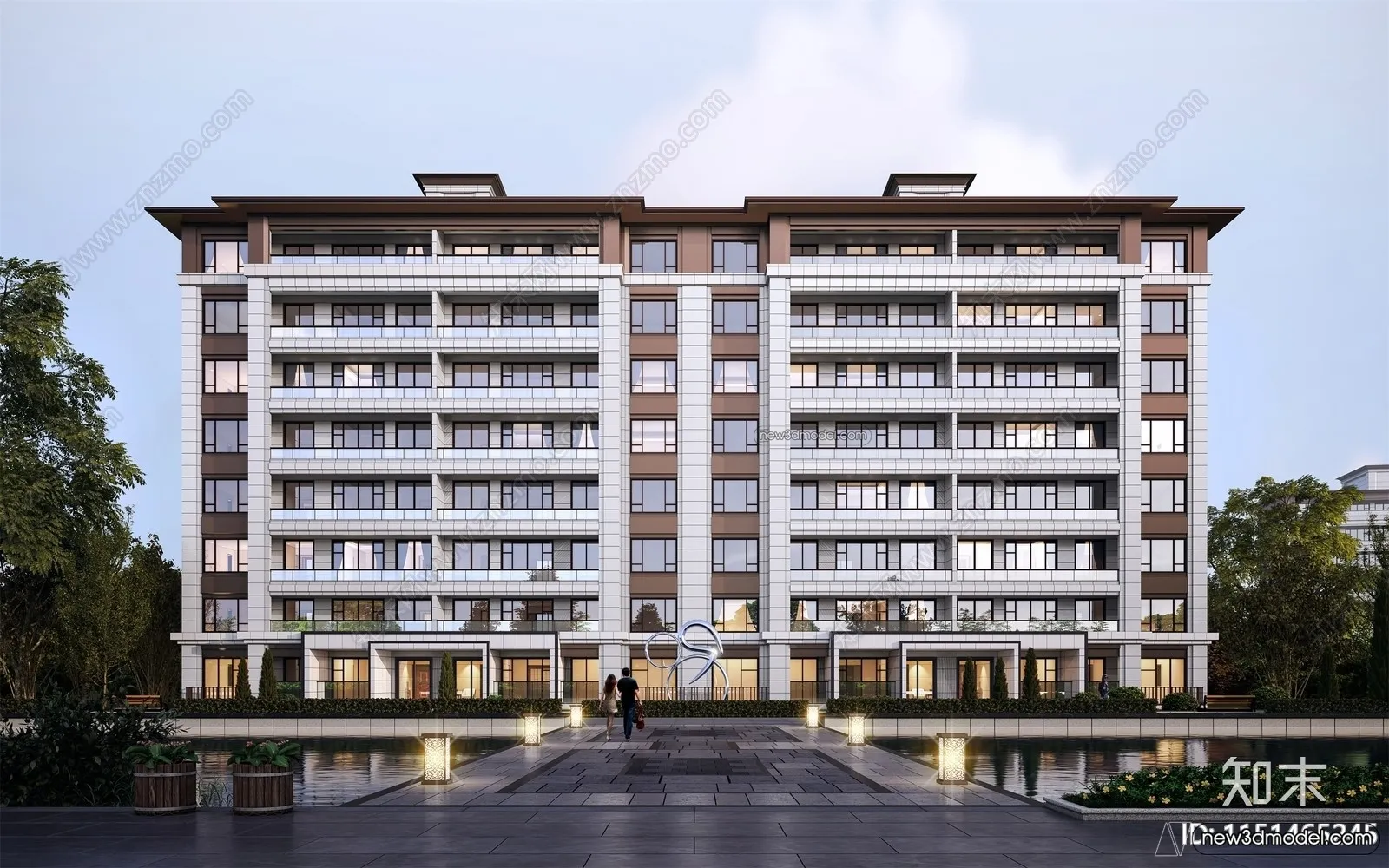 3D Models of Apartment Building – Exterior 3D Scenes – 049 – VRAY