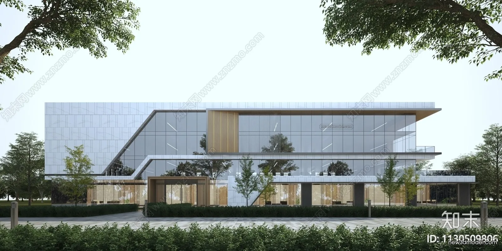 3D Models of Commercial Building – Exterior 3D Scenes – 003 – VRAY