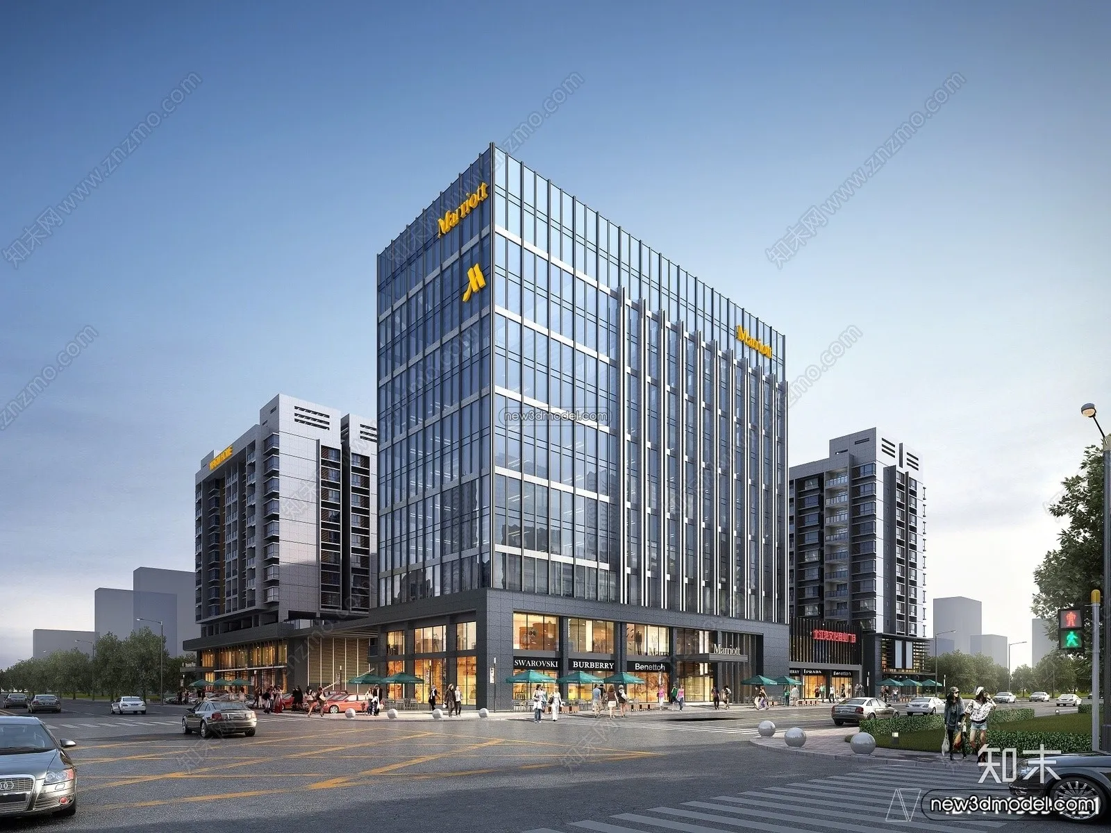 3D Models of Commercial Building – Exterior 3D Scenes – 005 – VRAY