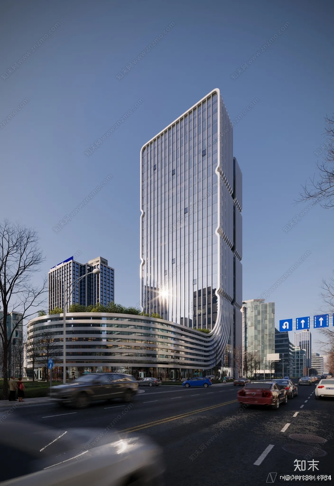 3D Models of Commercial Building – Exterior 3D Scenes – 006 – VRAY