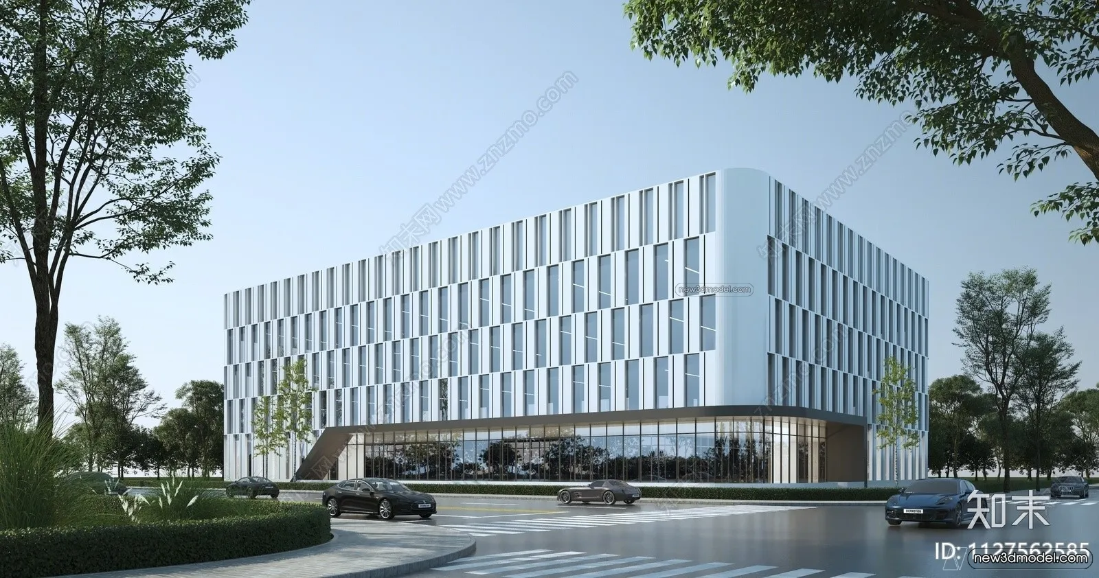 3D Models of Commercial Building – Exterior 3D Scenes – 007 – VRAY