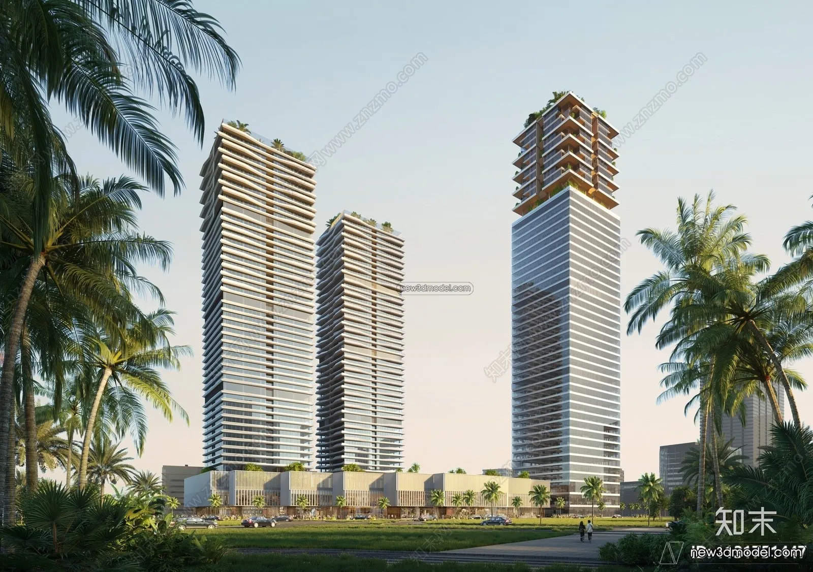 3D Models of Commercial Building – Exterior 3D Scenes – 011 – VRAY